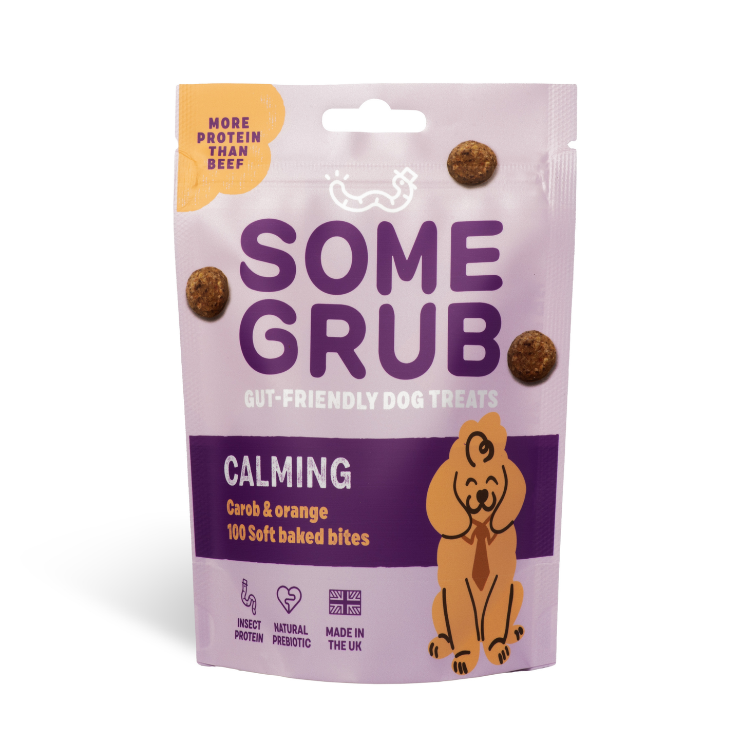 Some Grub dog treats packaging on a white background