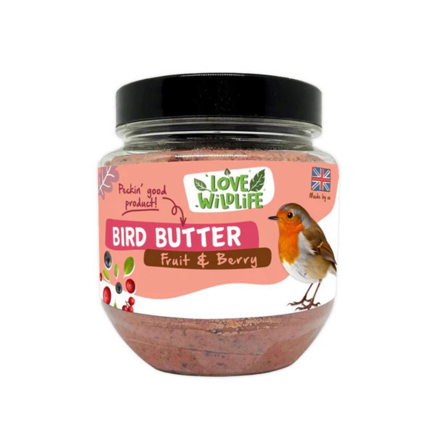 Jar of Natures Grub Fruit and Berry Bird Butter 